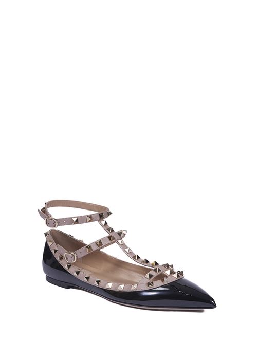 Rockstud ballerina in patent leather VALENTINO GARAVANI | 5W2S0376VNWN91